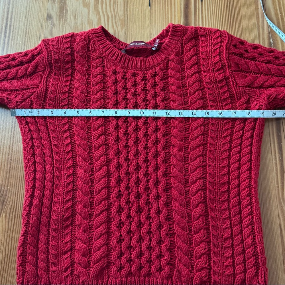 Sies Marjan Britta Cotton Cable Knit Sweater in Lipstick Red - Picture 8 of 9